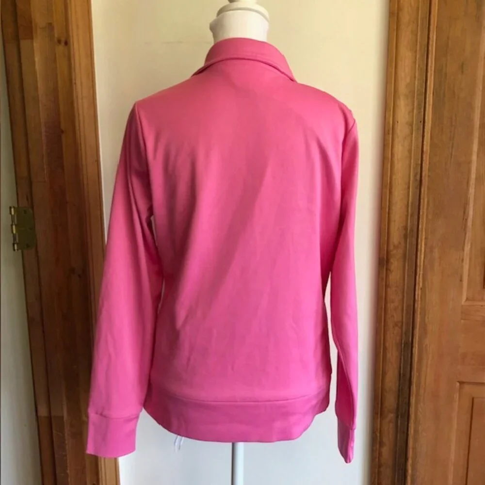 LILLY PULITZER Embroidered Monogram Crest Pink Athletic Jacket Medium